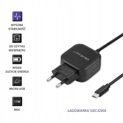Qoltec Ładowarka sieciowa 17W 5V 3.4A USB + Micro USB 50189