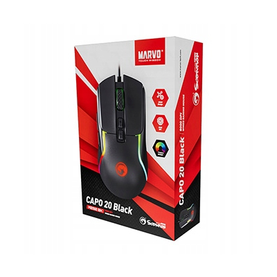 Marvo CAPO 20 Mysz przewodowa, czarna, 8000DPI