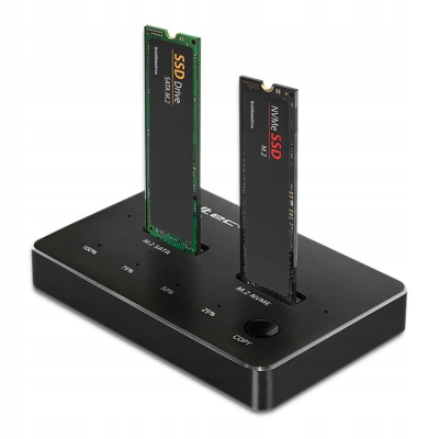Qoltec Stacja dokująca dysków SSD M.2 NVMe SATA USB-C DUAL 2 x 2TB