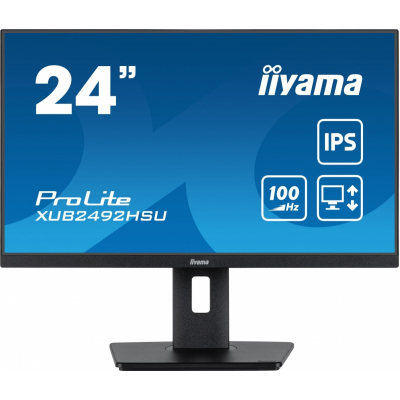 IYAMA Monitor 23.8 cala XUB2492HSU-B6 IPS HDMI DP 100Hz PIVOT USB HAS/150mm