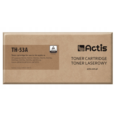Toner ACTIS TH-53A HP 53A Q7553A, Canon CRG-715;
