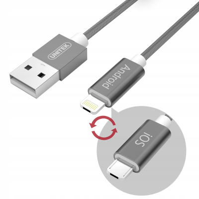Unitek Y-C4023GY kabel USB-Lightning/microUSB 1.5m
