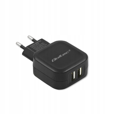 Qoltec Ładowarka sieciowa 17W 5V 3.4A 2xUSB + kabel MicroUSB 50187
