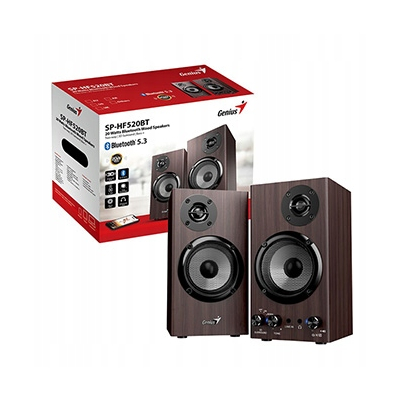 Genius głośniki SP-HF520BT, 20W, brązowy, drewniane, AUX/Bluetooth 5.3