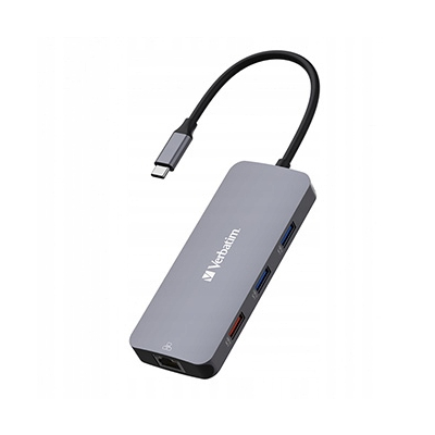 Verbatim USB (3.2) hub 9-port długość przewodu 15cm, 2x USB C, 3x USB A