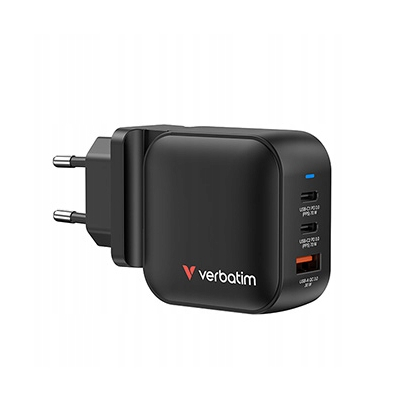 Verbatim Ładowarka GaN USB 3.0 USB C szara 70W, wymienne końcówki C,G,A