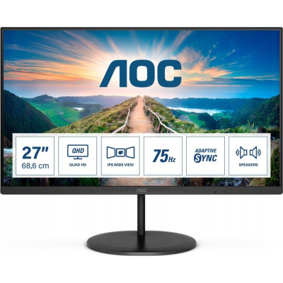 Monitor AOC 27" Q27V4EA HDMI DP głośniki QHD 2560 x 1440 Sklep KOZIENICE RADOM