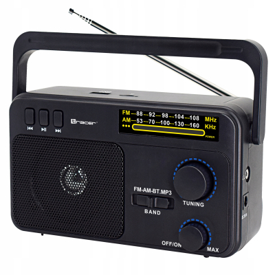TRACER RADIO FM AM PRZENOŚNE BLUETOOTH USB AUX SIECIOWE ANTENA TRARAD47775