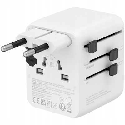 CANYON Adapter Podróżny OnTour 20W EU/UK/US/AUS Biały