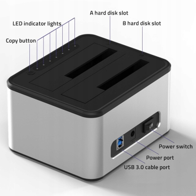 Qoltec Stacja dokująca dysków 2xHDD/SSD 2.5
