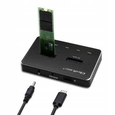 Qoltec Stacja dokująca dysków SSD M.2 NVMe SATA USB-C DUAL 2 x 2TB