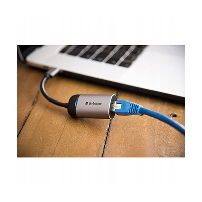 Verbatim USB(3.1) hub 1-port długość przewodu 10cm adapter USB C - Ethernet