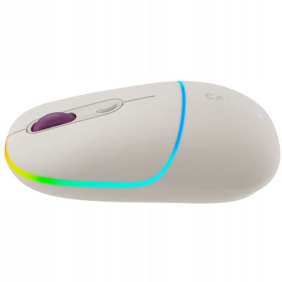 CANYON Mysz bezprzewodowa MW-22 2w1 RGB Beżowa