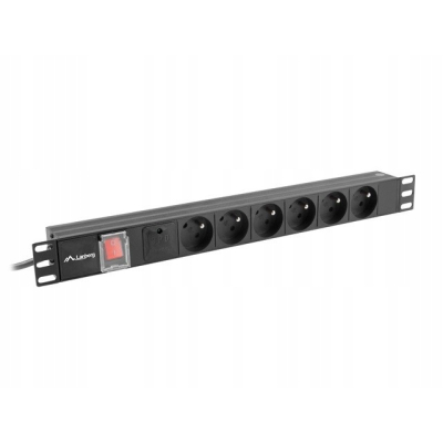 Lanberg Listwa rack PDU 19 cal 1U 16A 6X 230V 2m