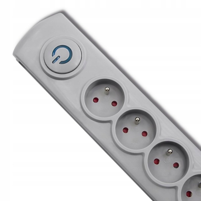 Qoltec Listwa antyprzepięciowa 5 gniazd 3m Szara