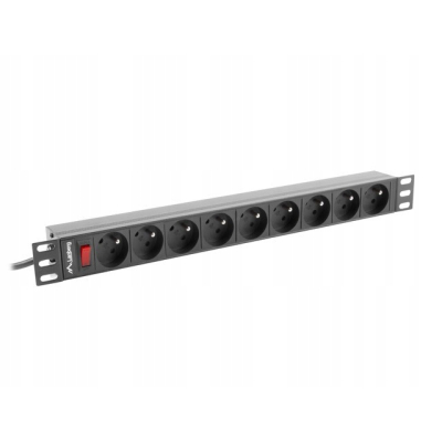 Lanberg Listwa rack PDU 19 cali 1U 16A 9X 230V 3m