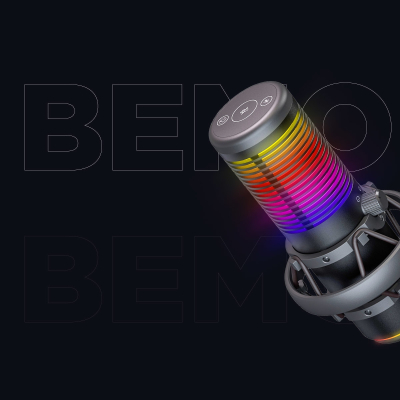 Rampage Bemol Mikrofon gamingowy/do podcastów RGB USB-C czarny