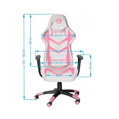 Fotel dla gracza Marvo CH-106, różowa