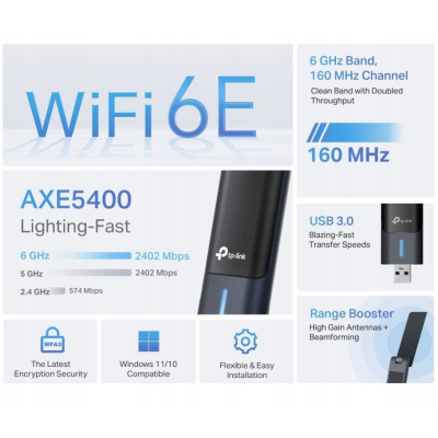 TP-LINK Karta sieciowa USB Archer TXE70UH AXE5400