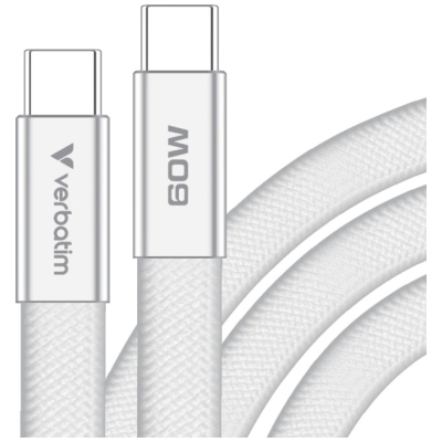 Verbatim USB-C kabel SoftTouch USB C - USB C 60W 1.2m Biały box 30274