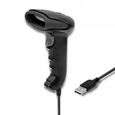 Qoltec Laserowy czytnik kodów kreskowych 1D CCD USB Czarny 50866