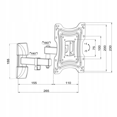 UCHWYT TV 10-42" 15KG AR-83 ART reg.pion/poz