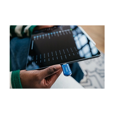 Verbatim USB flash disk, USB C, 128GB, Plectra, niebieski, USB C 30233