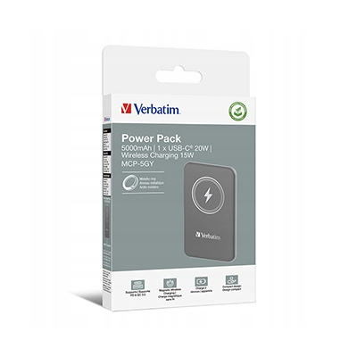 Verbatim, powerbank z ładowaniem bezprzewodowym 5V 5 000mAh szara 32244