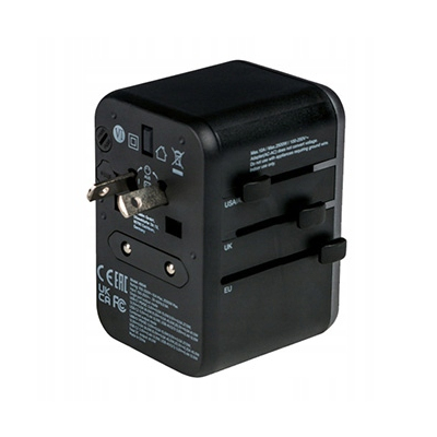 Verbatim, Adapter podróżny World-to-World UTA-04 USB-A, USB-C, czarny, 61 W