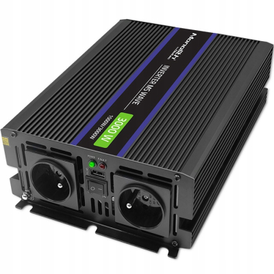Qoltec Przetwornica Monolith 3000 MS Wave 12V/230V 1500/3000W USB