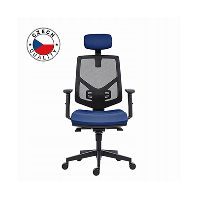 Powerton ERGO TINA Ergonomiczny fotel biurowy, Ciemny niebieski