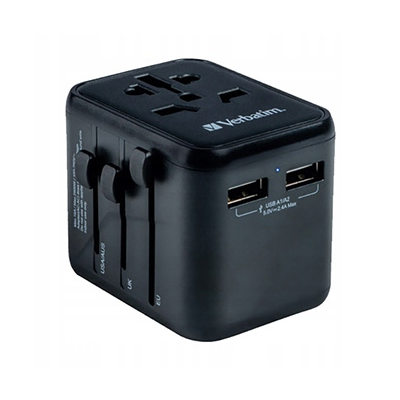 Verbatim Adapter podróżny World-to-World UTA-01 USB-A, czarny, 12 W