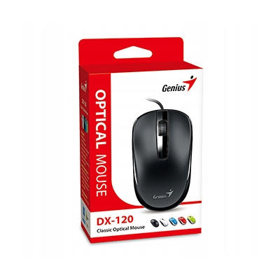 Genius DX-120 Mysz przewodowa, czarna, 1200DPI, USB-C