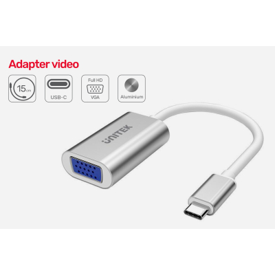 Unitek Y-6315 Adapter USB-C VGA