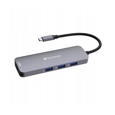 Verbatim USB (3.2) hub 8-port długość przewodu 15cm 1xUSB C 3xUSB A 2xHDMI