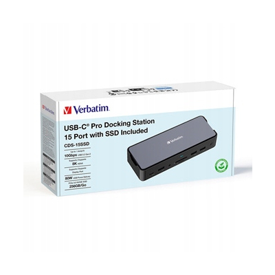 Verbatim Stacja dokująca USB-C Pro 15-port HDMI RJ45 microSD USB-A USB-C