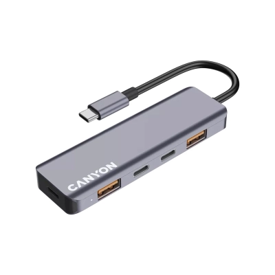 CANYON HUB DS-18 5 w 1 USB-C Szary