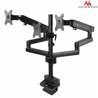 Maclean Uchwyt biurkowy 3 monitory VESA 75x75 100x100 17-27