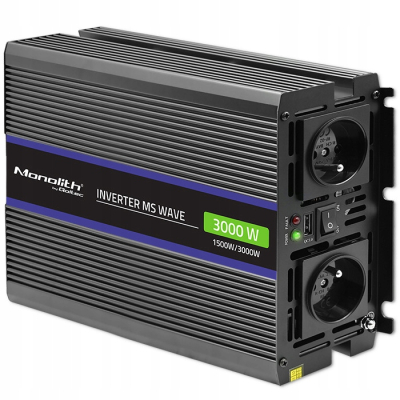Qoltec Przetwornica Monolith 3000 MS Wave 12V/230V 1500/3000W USB