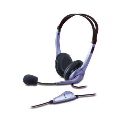 Genius HS-04S słuchawki z mikrofonem, przewodowa, czarno-srebrna, 2x 3.5 mm