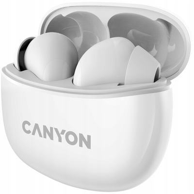 CANYON Słuchawki dokanałowe TWS 5 Etui Białe