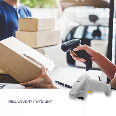 Qoltec Laserowy czytnik kodów kreskowych 1D USB Biały 50877