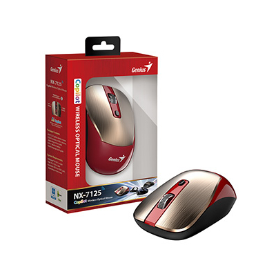 Genius NX-7125 Mysz bezprzewodowa, czerwono-złoty, 1200DPI