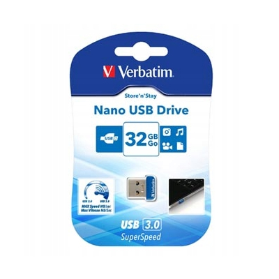 Verbatim USB flash disk USB 3.0 32GB Nano StoreNStay niebieski 98710 USB A