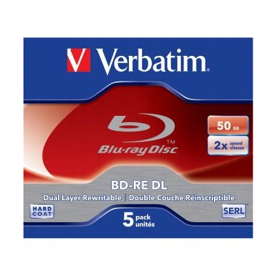 Verbatim BD-RE DL, jewel box 2x, 5 szt., do archiwizacji danych 43760