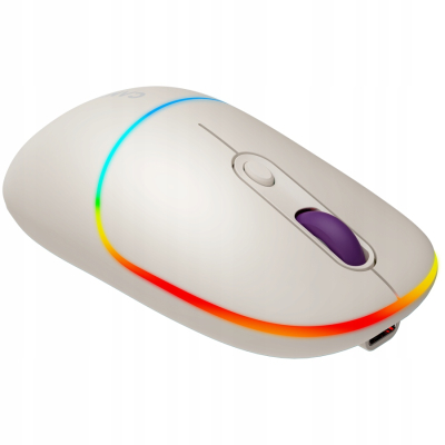 CANYON Mysz bezprzewodowa MW-22 2w1 RGB Beżowa