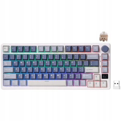 ROYAL KLUDGE RK-M75 Ocean Blue Gaming Keyboard Cream switch