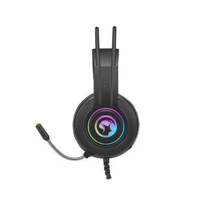 Marvo HG8935 słuchawki z mikrofonem, przewodowa, czarna, podświetlona, USB
