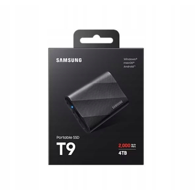 Samsung Dysk zewnętrzny SSD T9 4TB MU-PG4T0B/EU USB3.2 GEN.2 czarny