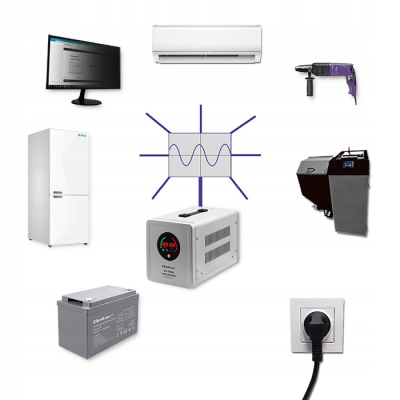 Qoltec Zasilacz awaryjny Pure Sine Wave UPS 1000VA 700W Stała faza Szary